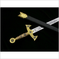 Z�OTY MIECZ TEMPLARIUSZY Z POCHW� JT6136GU MEGA HIT 84CM