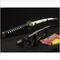 Miecz samurajski katana do treningu , stal wysokowglowa 1095 i warstwowana rcznie kuta, pikna tsuba r405